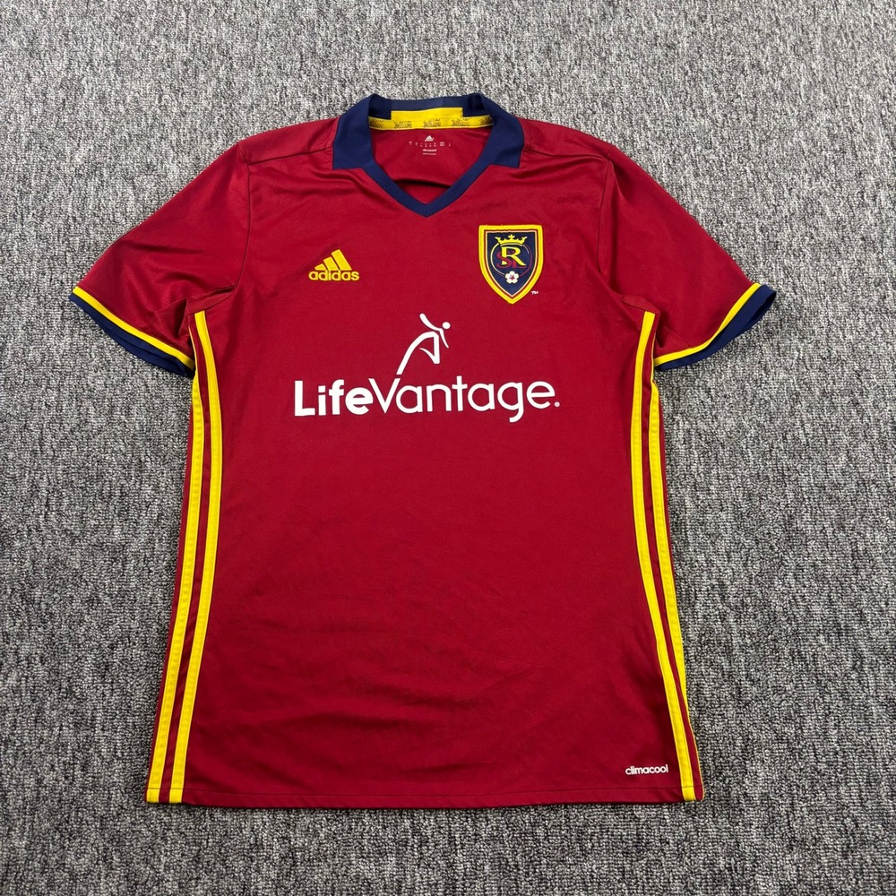 Adidas Real Salt Lake MLS LifeVantage Soccer Jersey Size Medium Red Climacool